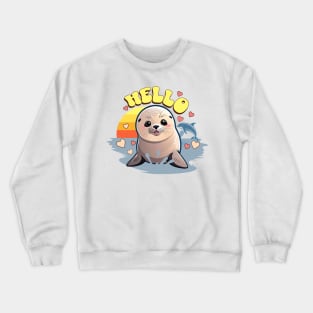 Cute Seal Sea Animals Seals Nealogy Who Loves Seals Crewneck Sweatshirt